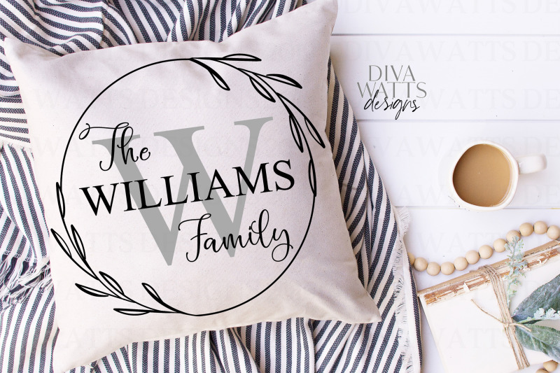 Download Family Monogram Last Name Circle Farmhouse Sign By Diva ...