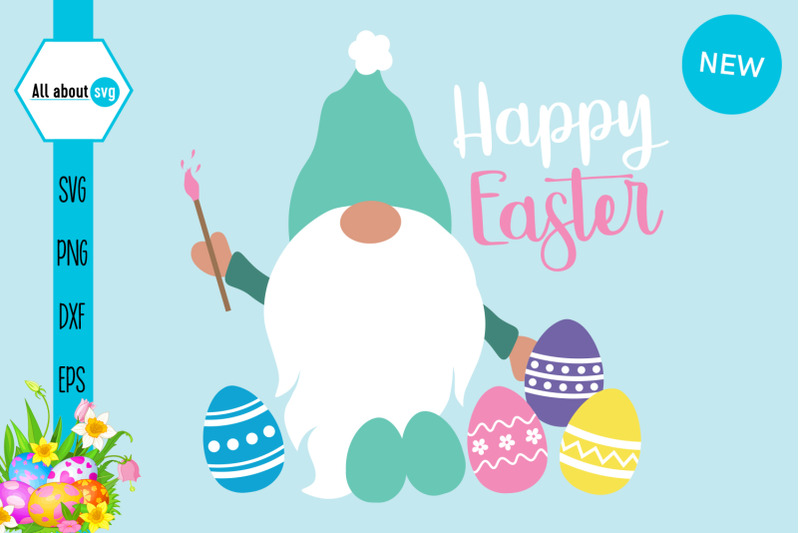 Download Eater Gnome Svg, Happy Easter Svg, Eggs Svg By All About ...
