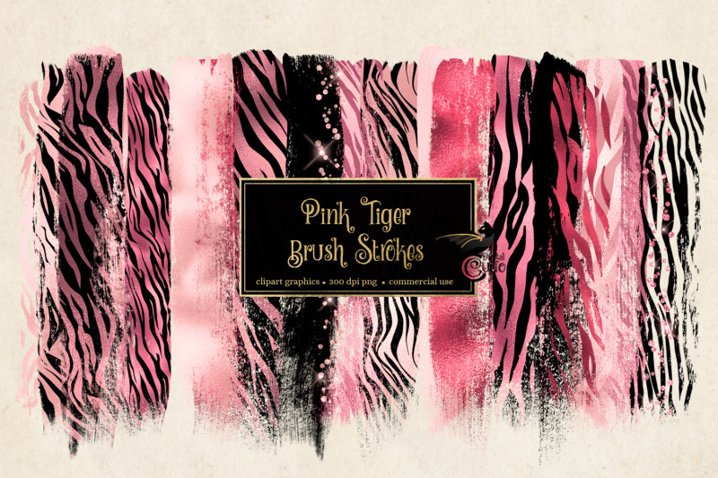 pink-tiger-brush-strokes-clipart