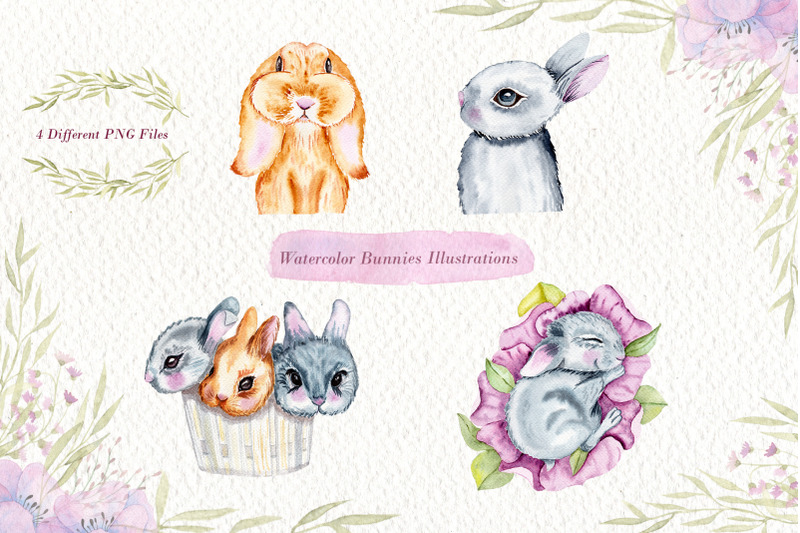 watercolor-bunnies-illustration-set