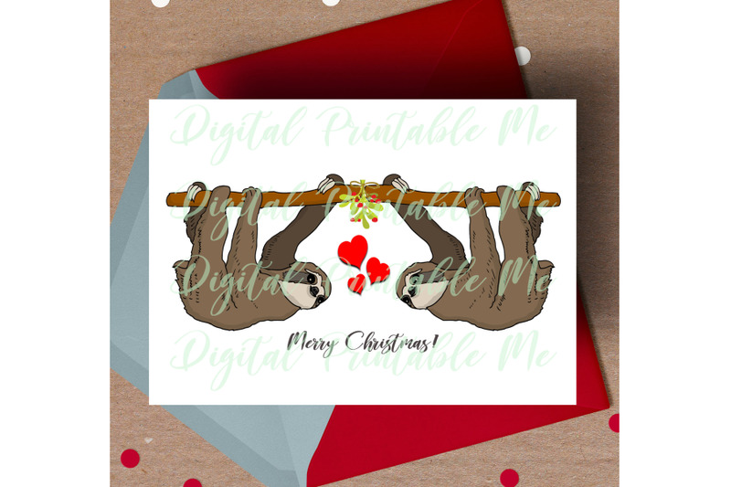 sloth-christmas-card-printable-christmas-card-love-sloth-card