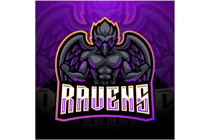 raven-esport-mascot-logo-design
