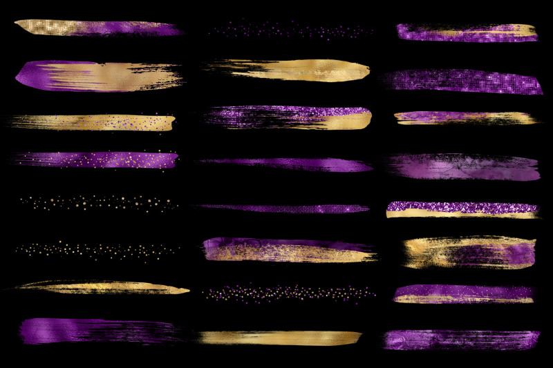 purple-and-gold-brush-strokes-clipart
