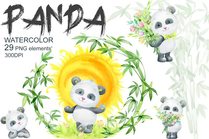 panda-little-animals-watercolor-clipart-watercolor-bear-panda-cub