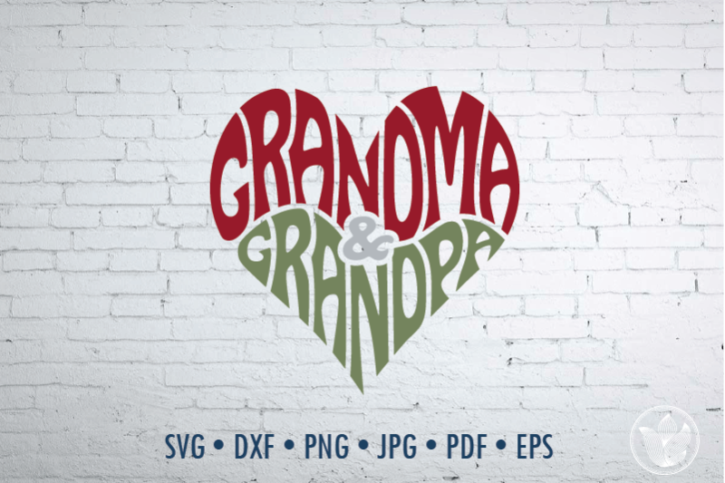 Download Grandma & Grandpa Word Art heart shape, Svg Dxf Eps Png Jpg By PrettyDD | TheHungryJPEG.com