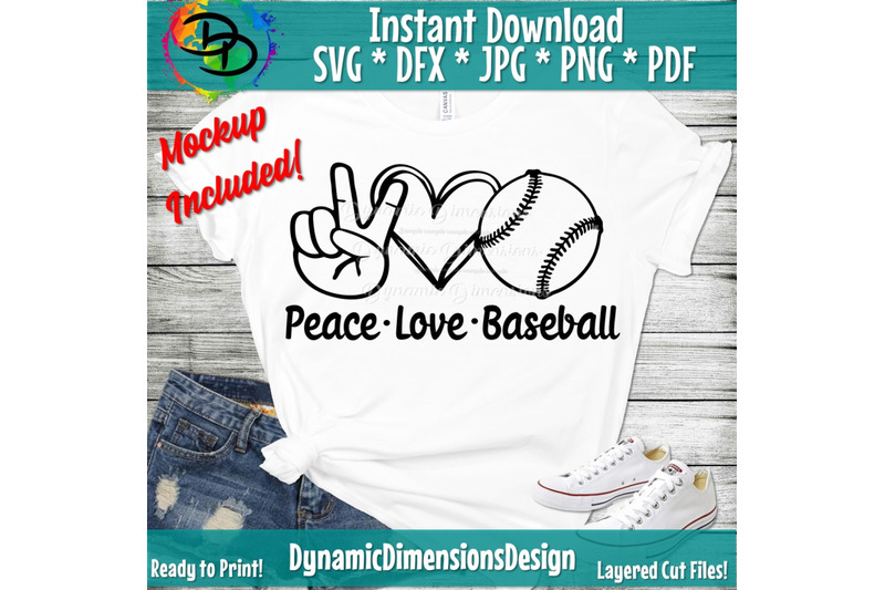 Download Peace, Love, Baseball svg, Baseball png, Baseball Shirt ...