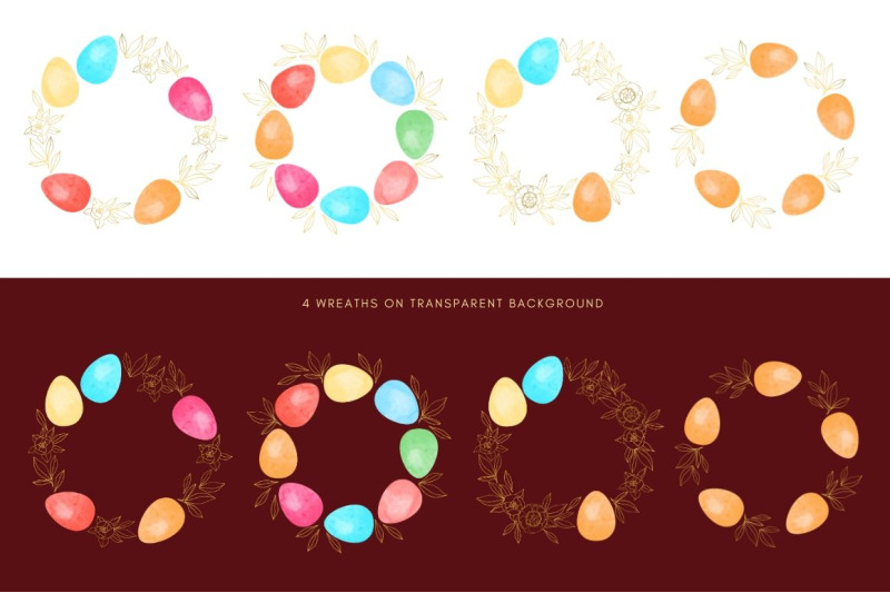 easter-wreath-and-arrangement-clipart-set-watercolor-eggs