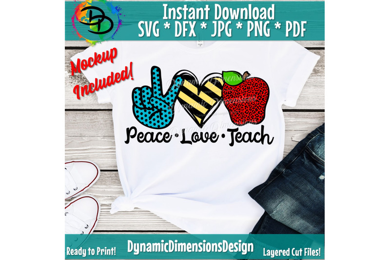 Teacher svg, Peach Love Teach svg, Peace love svg, school ...