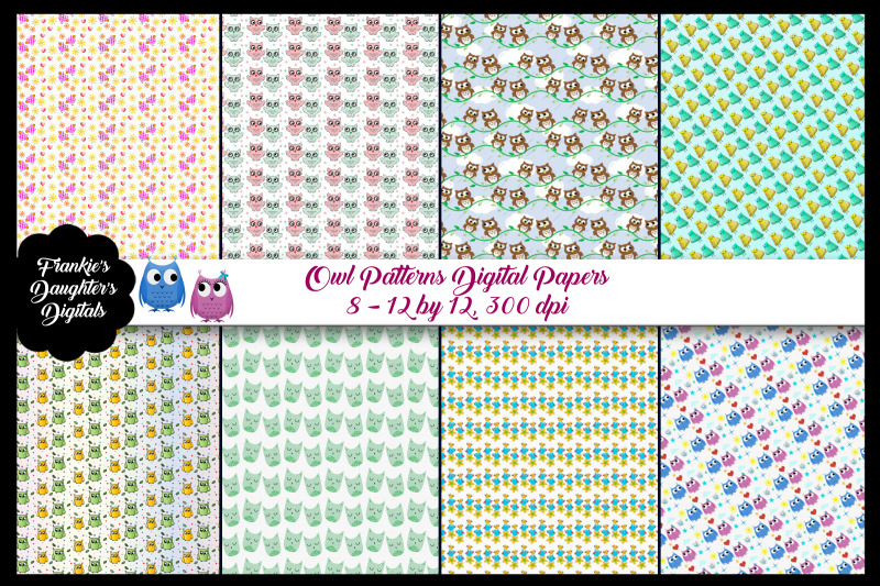 owl-patterns-digital-paper-pack