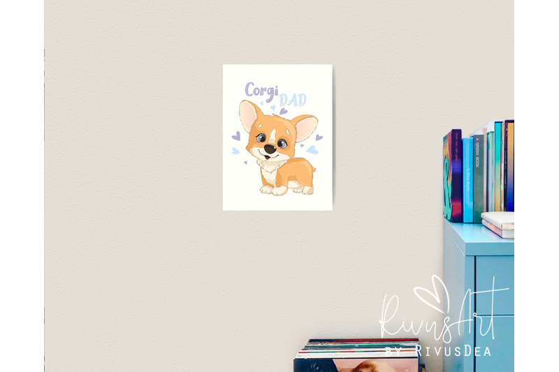 corgi-dad-digital-print-4-sizes-printable-postcard-download-cute-co