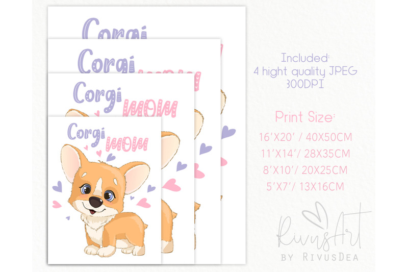 corgi-mom-digital-print-4-sizes-printable-postcard-download-cute-co