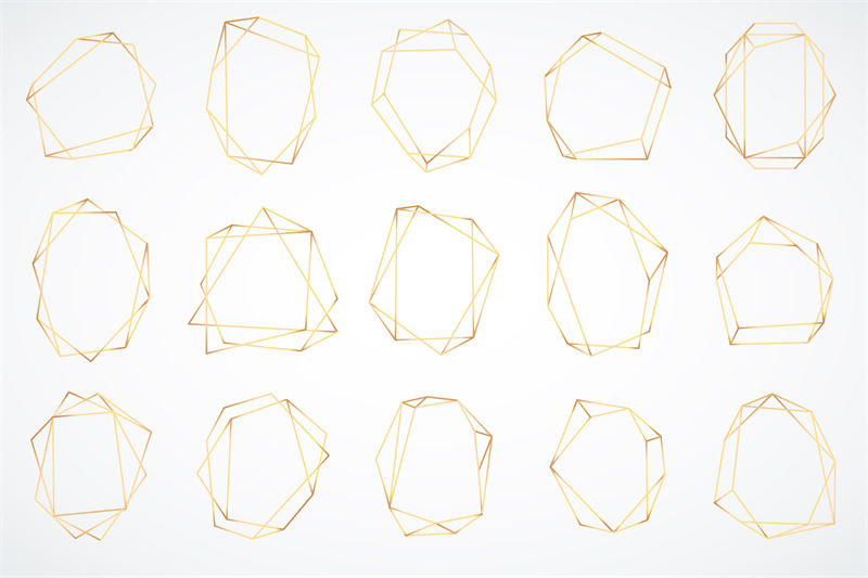 gold-polygonal-frames-elegant-geometric-polyhedron-art-deco-style-for