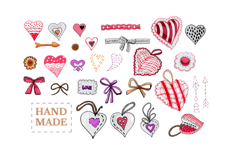 hand-drawn-sewing-hearts-set-of-vector-red-color-items