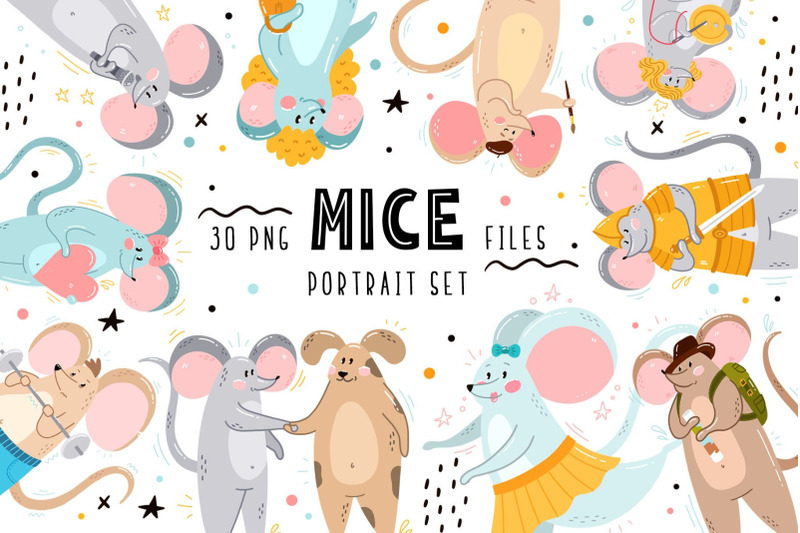 mice-portrait-set