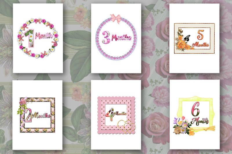 baby-milestone-printable-cards-months-flowers-firt