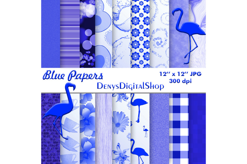 blue-paper-blue-digital-paper-paper-flowers