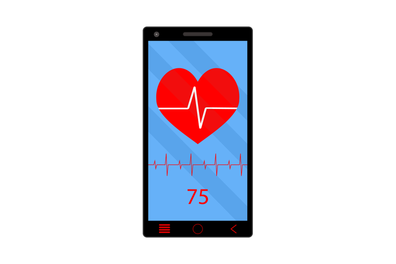 app-heart-rate-monitor-on-phone