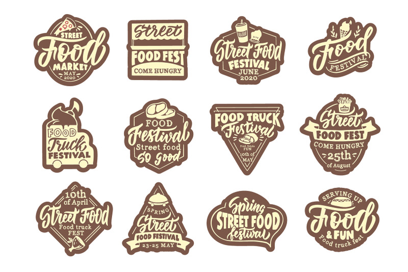 street-food-festival-set-of-logos