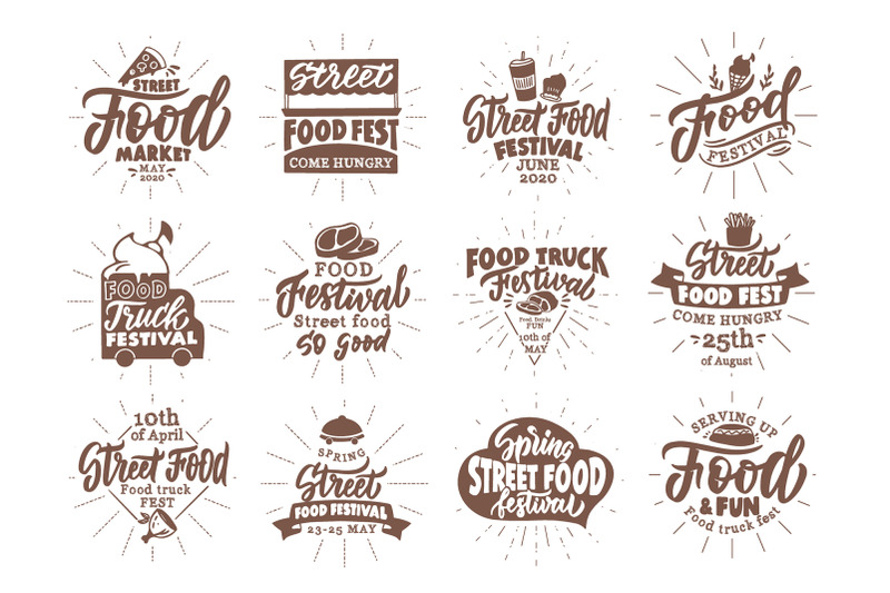 street-food-festival-set-of-logos