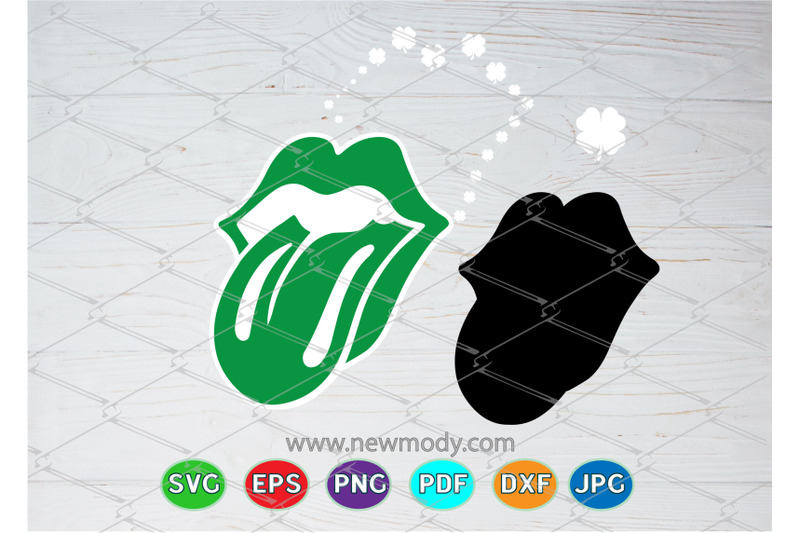 st-patrick-lips-with-tongue-svg