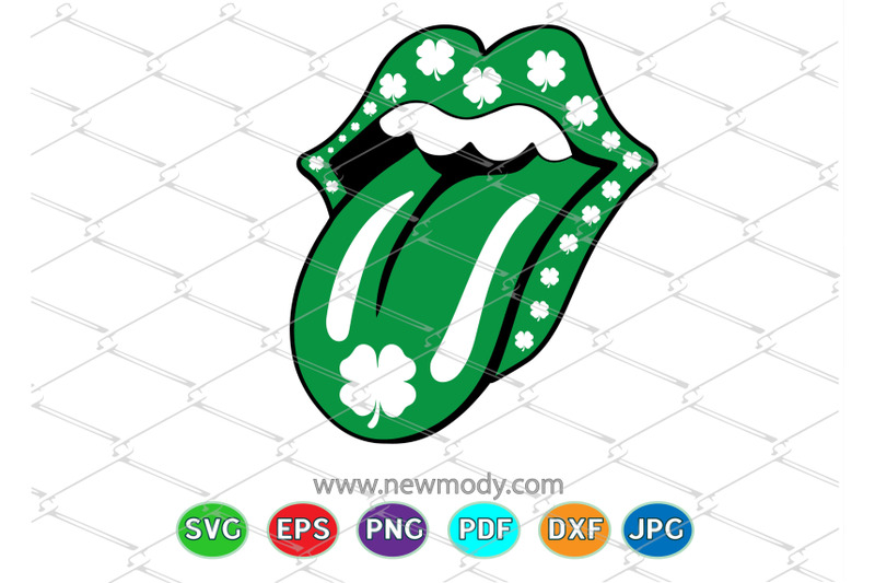 st-patrick-lips-with-tongue-svg