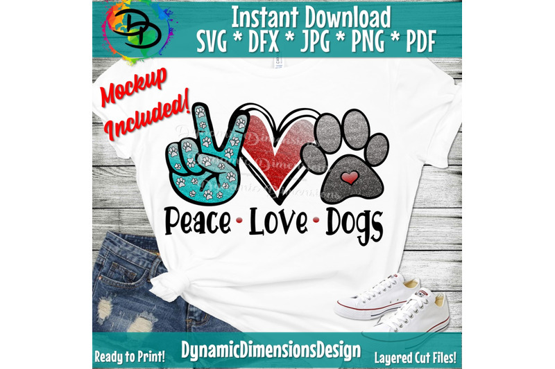 Download Peace Love Dogs svg, Paws, Dog SVG, Dog Treat SVG, Dog ...