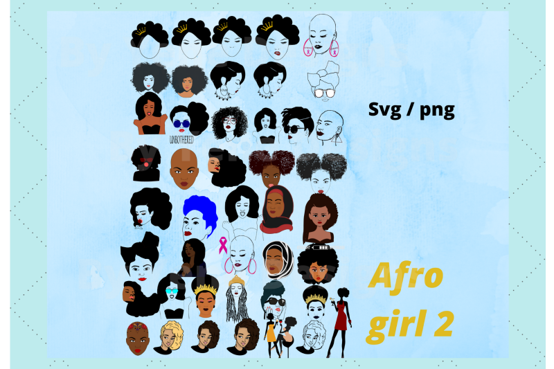Download African american Bundle, Afro Svg, Afro Png By Yene ...