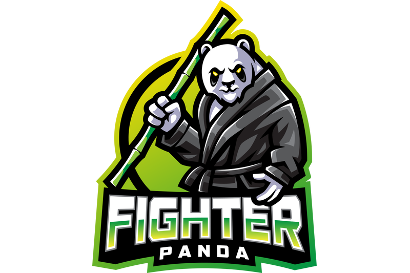 panda-fighter-esport-mascot-logo-design