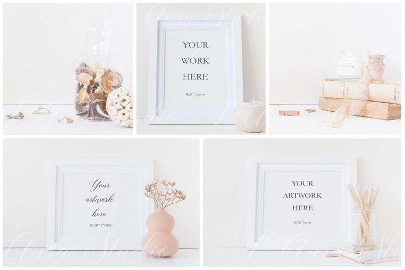 Frame Mockup Bundle   8x10'' Minimal By L'AURA STUDIO | TheHungryJPEG