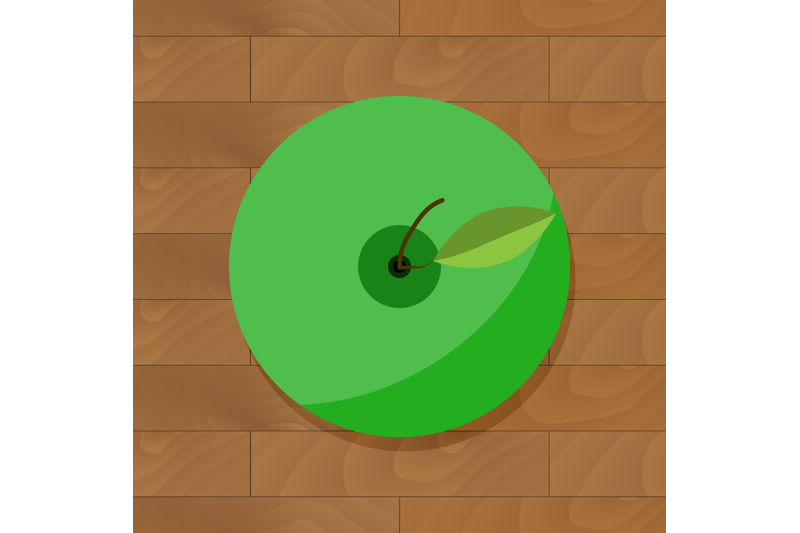 green-apple-top-view-vector