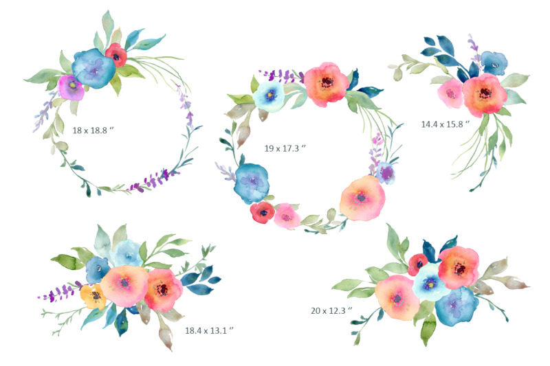 watercolor-spring-summer-flowers-wreaths-amp-bouquets