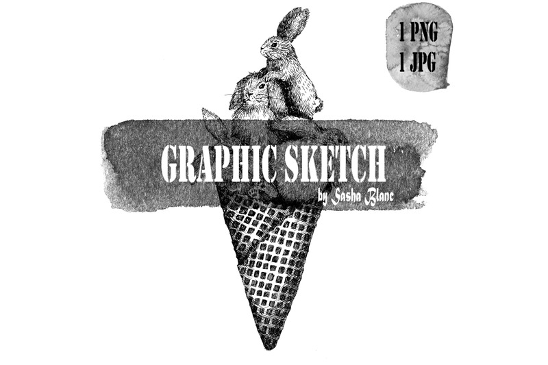 graphic-sketch-hare-ice-cream