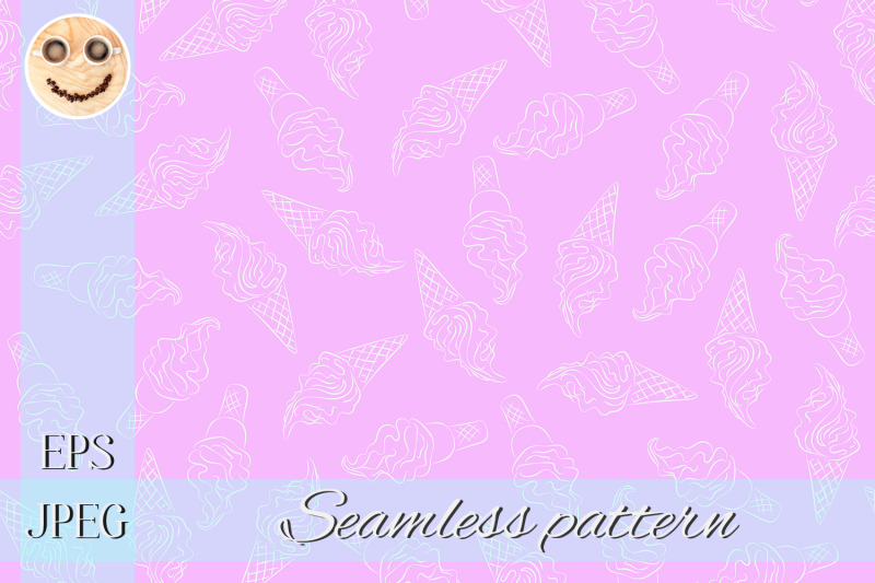 white-ice-cream-on-pink-seamless-pattern