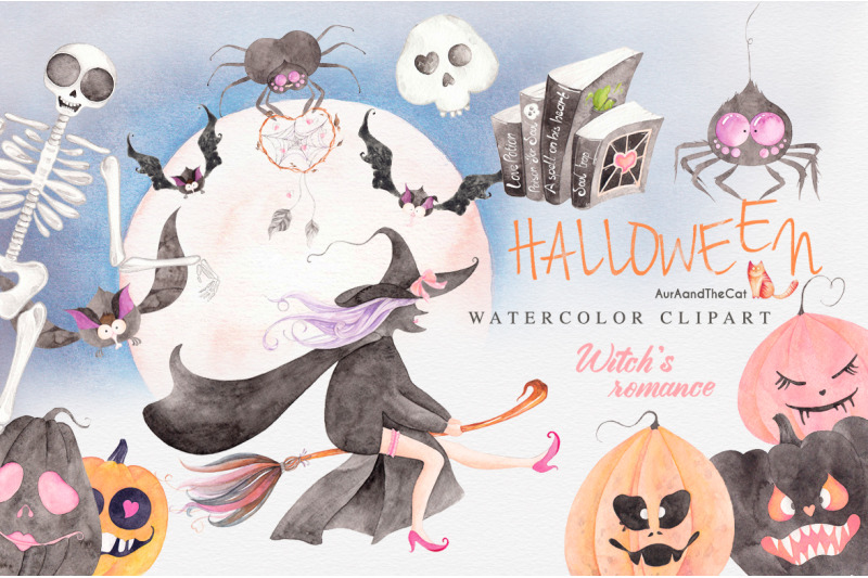halloween-witch-039-s-romance-clipart
