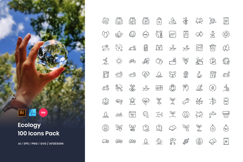 ecology-100-set-icons-pack