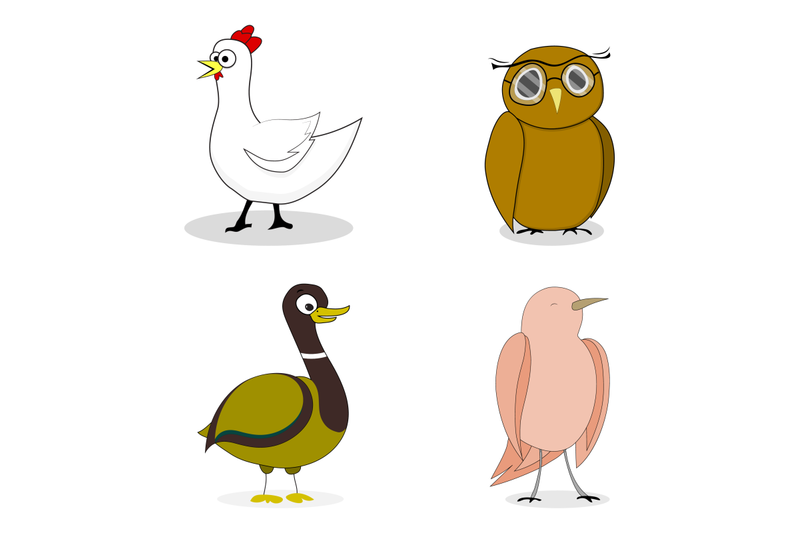 set-of-birds-vector-character