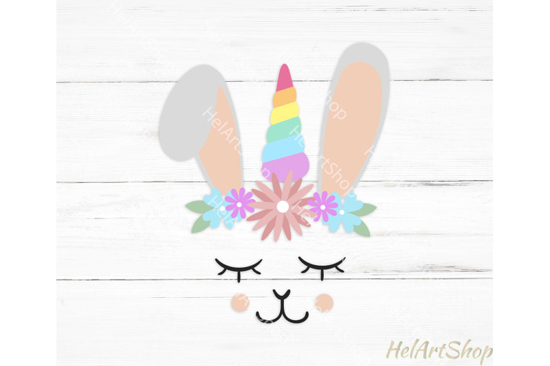 Download Bunny unicorn svg, Easter unicorn svg, Kids easter svg By HelArtShop | TheHungryJPEG.com