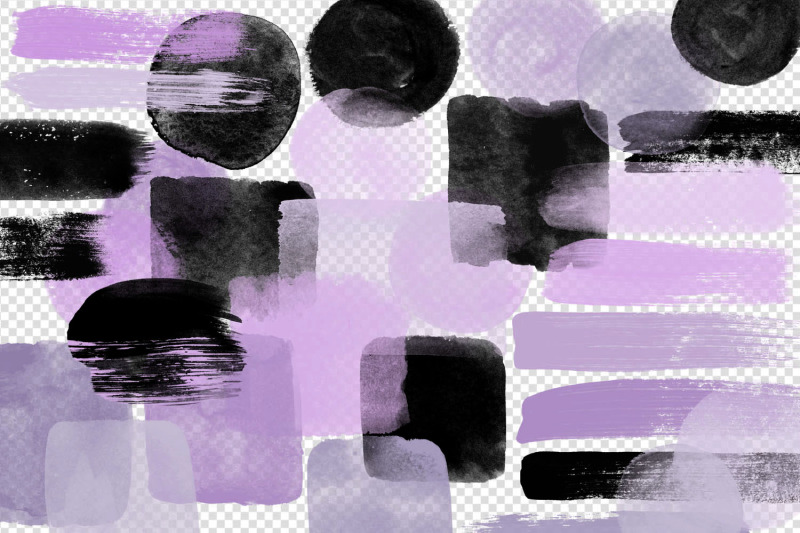 purple-and-black-watercolor-elements