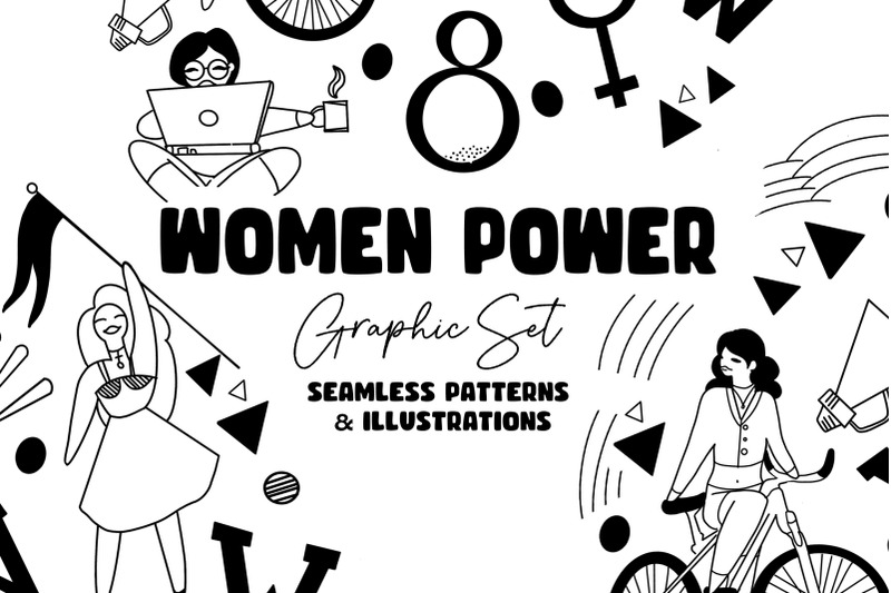 march-8-women-power-graphic-set