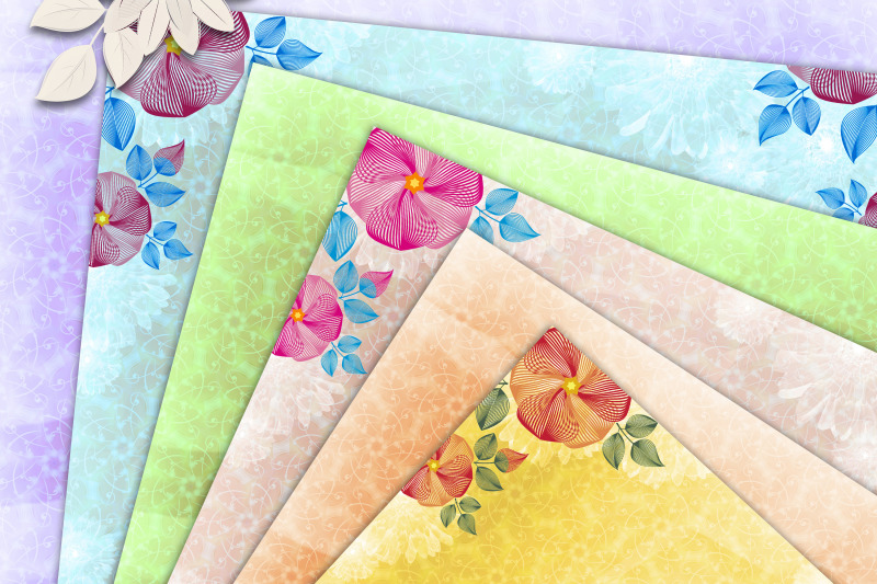rainbow-floral-crumpled-digital-paper