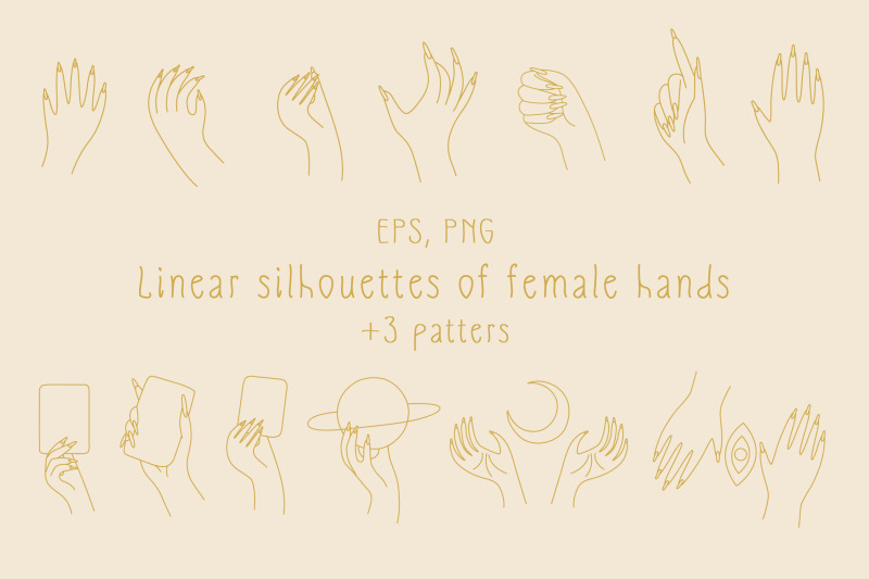 linear-silhouettes-of-female-hands