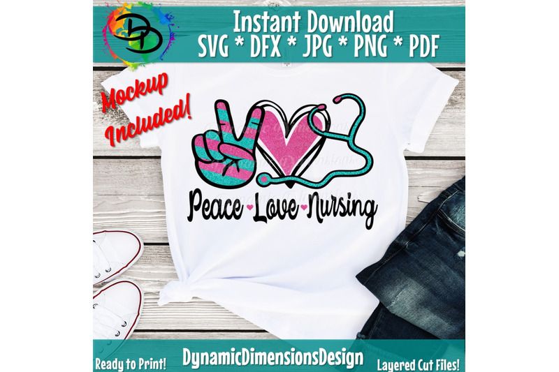 Download Peace Love Nursing svg, Nurse Sublimation, Nurse svg ...