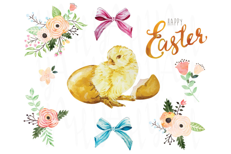 easter-watercolor-collection-set