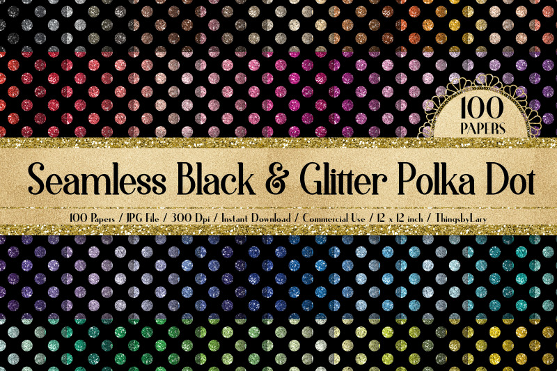 100-seamless-black-amp-glitter-polka-dot-digital-papers