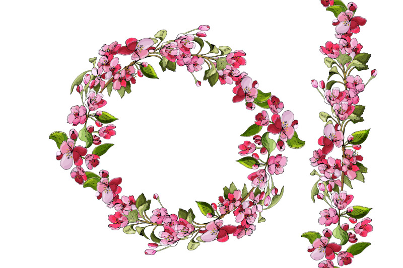 wreath-and-endless-brush-of-pink-flowers-of-apple-tree