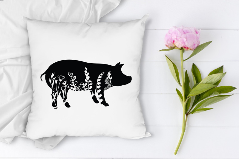 Download Floral Pig SVG Cut Files, Floral Pig Clipart By Doodle Cloud Studio | TheHungryJPEG.com