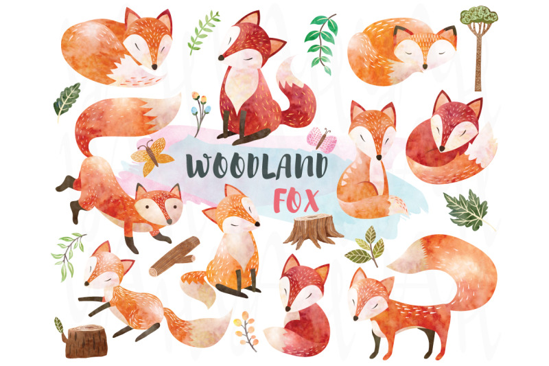 watercolor-woodland-animal-fox