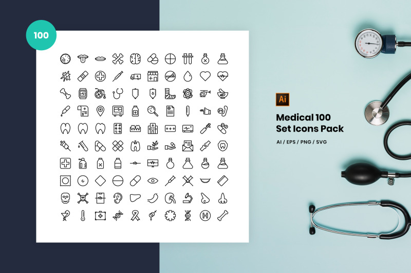 medical-100-set-icons-pack