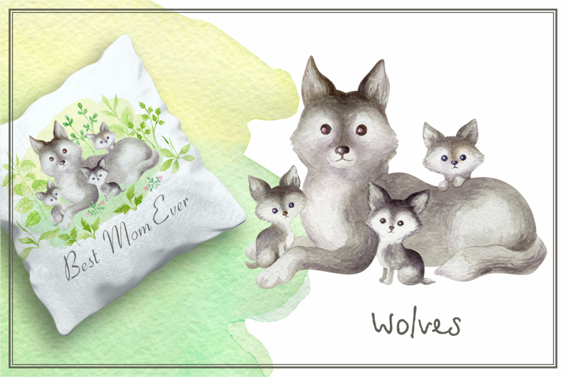 wild-animals-and-their-babies-mothers-day-watercolor-set
