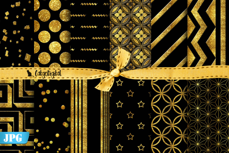 gold-and-black-digital-papers-elegant-papers